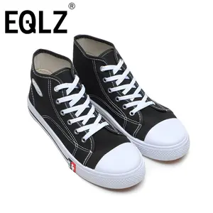 EQLZ Sepatu Kanvas Tinggi Hitam Putih Anak-anak GY001-101 Bergaya Serbaguna Ringan Nyaman Ukuran Unisex Wajib Dimiliki