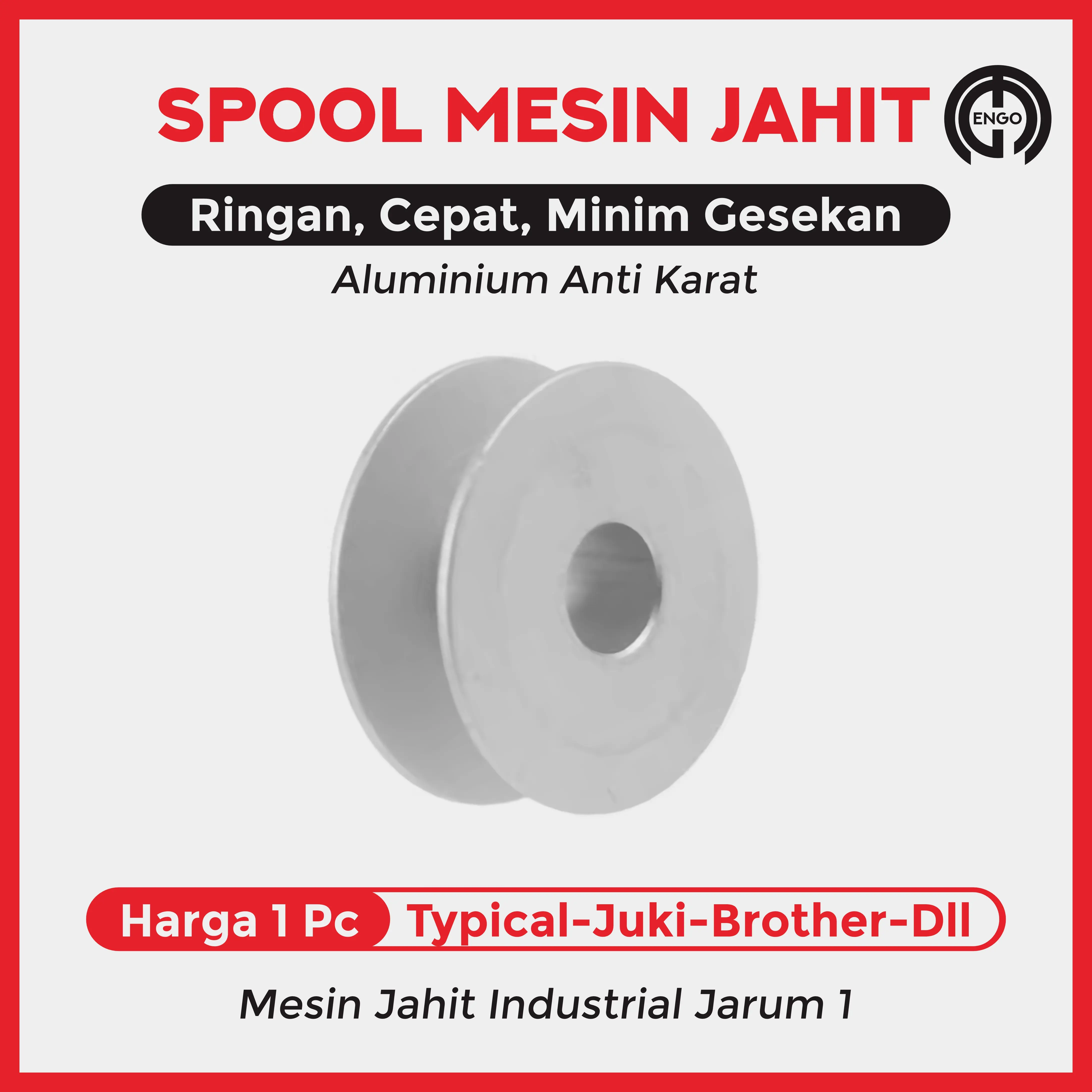 Spool Bobbin Mesin Jahit Industri Jarum 1 Bahan Super Aluminium Anti Karat Spul Sepul Typical Juki Brother High Speed
