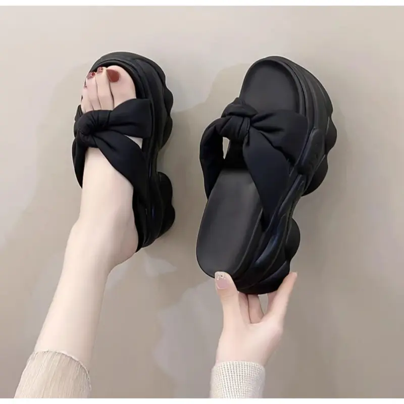 BFS - Sandal Wedges Wanita Hak Tebal Kombi Variasi CK 551 5