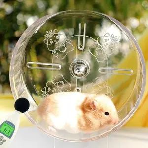 Silent Bracket Hamster Running Wheel Roller High-quality Stand Golden Hamster Exercise Wheel Clear Rotatory - Transparent-24cm
