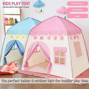 [capt] Mainan Hobi Anak Rumah Rumahan Tenda Kastel Bahan Kain Parasut - Children Tent Play Flower Castle Lampu