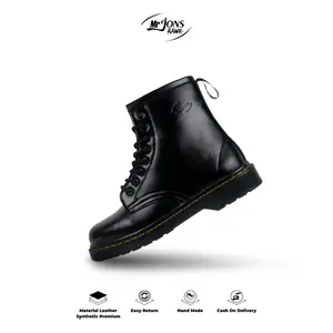 Mr.Jonsrawk Original Sepatu Boot Pria Leather Shoes Clasic Model Boots High 8 Hole Kerja
