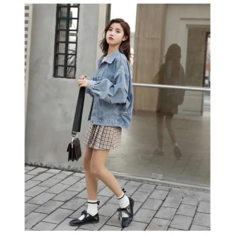998-JAKET JEANS WANITA/JAKET OVERSIZE/JAKET JUMBO Denim Grey Jaket Tebal 2