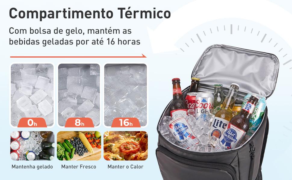 Romantic Crown Mochila Térmica 23L Impermeável - Bolsa Isolada para Bebidas Geladas, Alimentos Frescos, Praia, Camping e Piquenique com Abridor de Garrafas Romantic Crown Mochila Térmica 23L Impermeável - Bolsa Isolada para Bebidas Geladas, Alimentos Frescos, Praia, Camping e Piquenique com Abridor de Garrafas