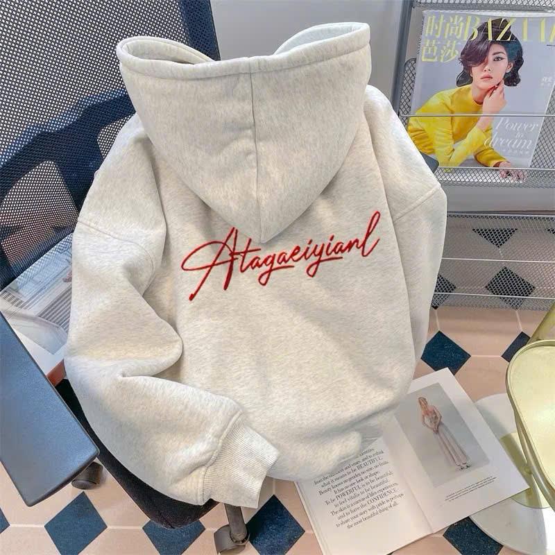 Áo Khoác Nỉ Khóa Kéo Hoodie Zip Chữ Kí ATAGAEIYANL Mũ 2 Lớp Form Rộng (CÓ TÚI TRONG)