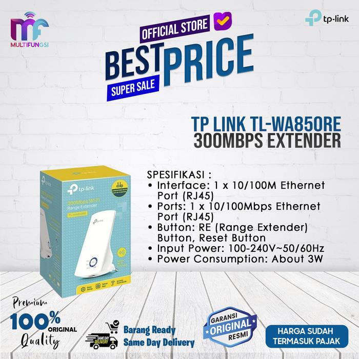 Gambar TP Link TL-WA850RE 300Mbps Extender - 300 Mbps  dari Multifungsi ID Kota Administrasi Jakarta Pusat Tokopedia