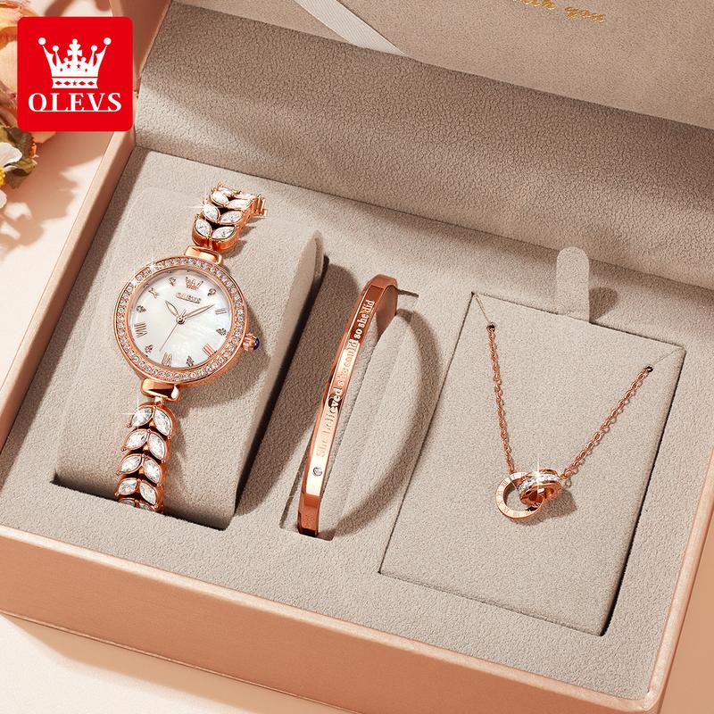  【Quà Sinh Nhật - Kỉ Niệm OLEVS Đồng hồ thiết kế nữ thanh lịch Vật liệu thép không gỉ không thấm nước gốc 9971 COD 1 Year Warranty 