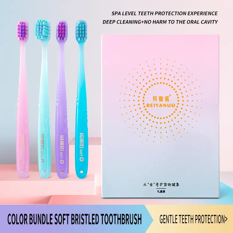colour soft toothbrush Couple toothbrush Adult toothbrush Rainbow color Medium softness brush wire Light luxury exquisite high-grade luxurious Very pretty Latest Release Best-selling products Suitable for household use