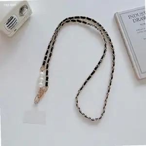 New arrival Fashion Korea Tali Lanyard Selempang Hp Gantungan Hape Rantai Kulit Premium Hias Mutiara Mewah Cantik Banyak Warna Tas ikat pinggang ponsel anti hilang nyaman dan cantik untuk bepergian | best seller