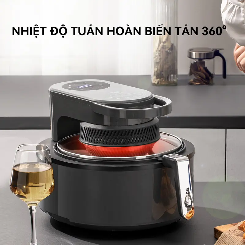 【New Arrival】Nồi chiên không dầu  eCowin  Dung tích lớn 6L  Thiết kế trực quan  Phù hợp với nhu cầu gia đình 2