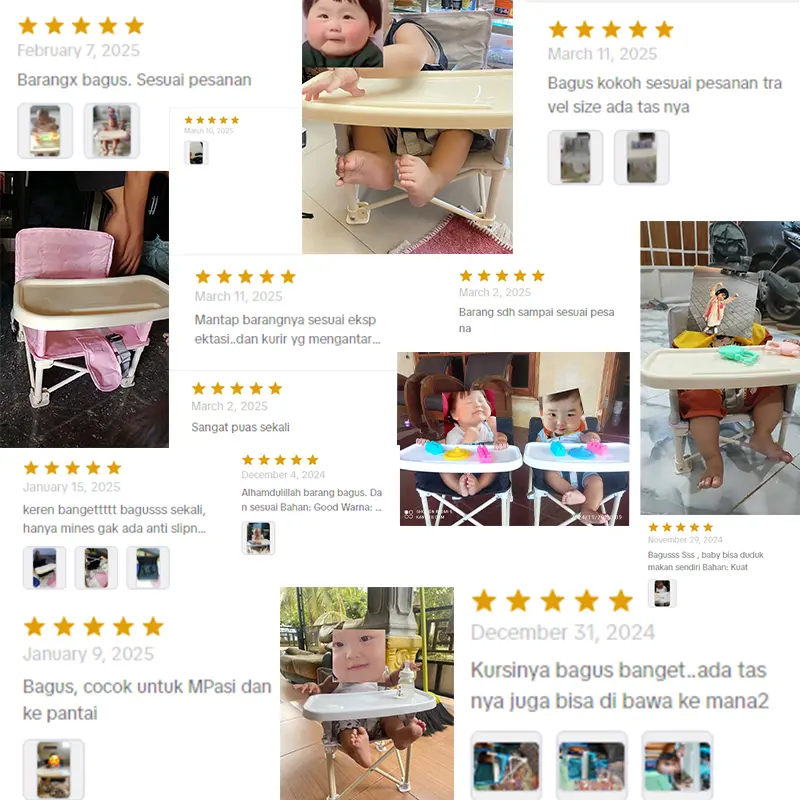 【Cuma 3 detik pasang】Kursi Makan Bayi Portable 4 in 1 - Multifungsi & Lipat untuk Travel/Outdoor 1