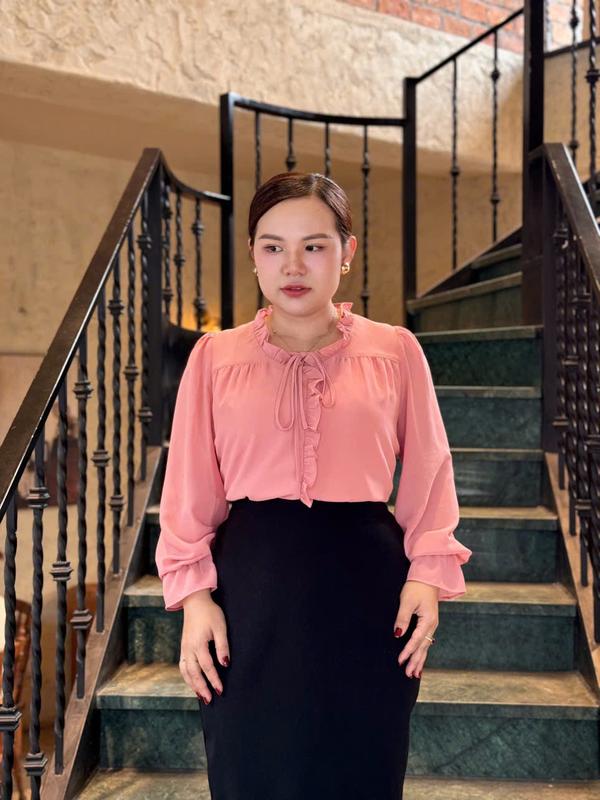 ÁO SƠ MI CỔ NHÚN TAY DÀI CHẤT CHIFFON CAO CẤP CHO BIGSIZE 55-90KG LC24-311