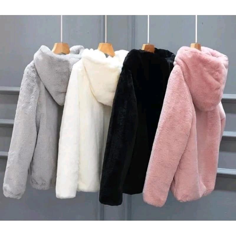 switer Jaket Bulu  serpa dewasa Winter Hodie Bolak Balik Pria/Wanita Outer Blazer Korea Casual Tebal Keren Zipper Panjang Outdoor Nyaman Distro Fleece Custom Formal Parka Semi mantel atasan jaket cewe bulu lembut bulu import musim gugur gadis 5