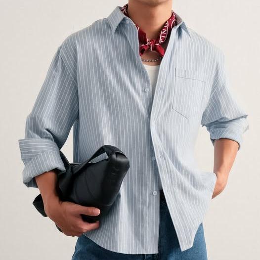 Áo sơ mi nam nữ Legolas kẻ sọc dài tay form oversize - Legolas Stripped Shirt B Brown