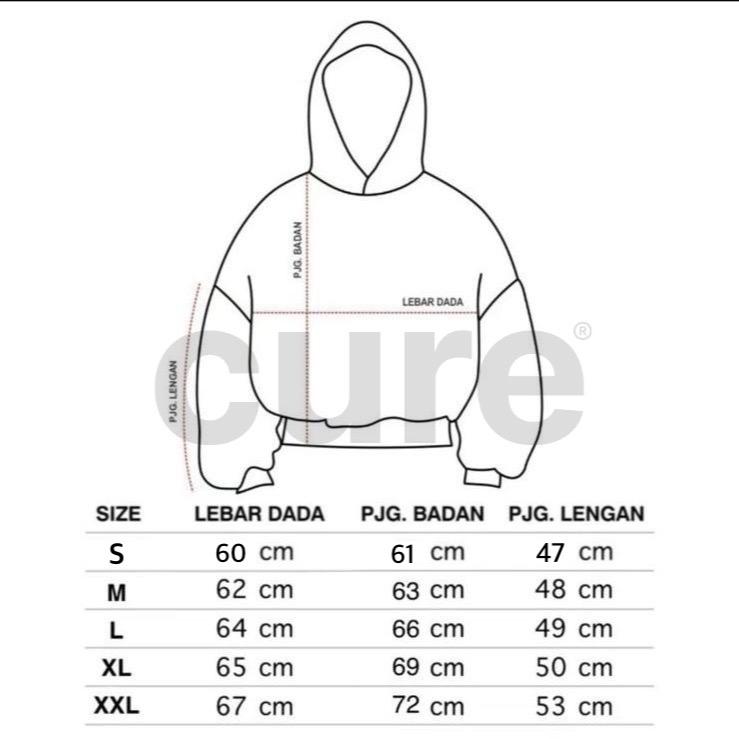 CURE, TWO SIDES BLACK, Hoodie Boxy, Tie Dye, Reflective, Fleece Katun 400 GSM Unisex Distro Keren Hitam 7