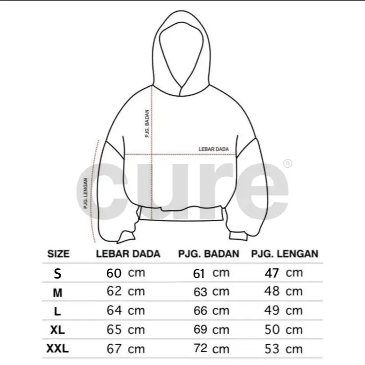 CURE, TWO SIDES BLACK, Hoodie Boxy, Tie Dye, Reflective, Fleece Katun 400 GSM Unisex Distro Keren Hitam 7