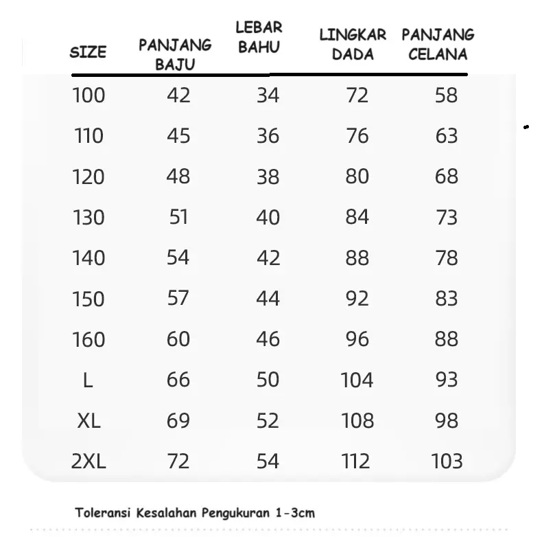 Setelan Baju Tidur Import Anak dan Dewasa /Set Pakaian Anak Remaja dan Ibu Lengan pendek Celana Panjang 1