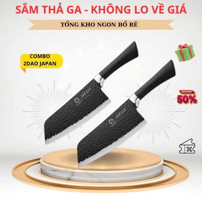Combo 2 Dao Nhà Bếp K05 Vân Đá Chống Dính Siêu Bén