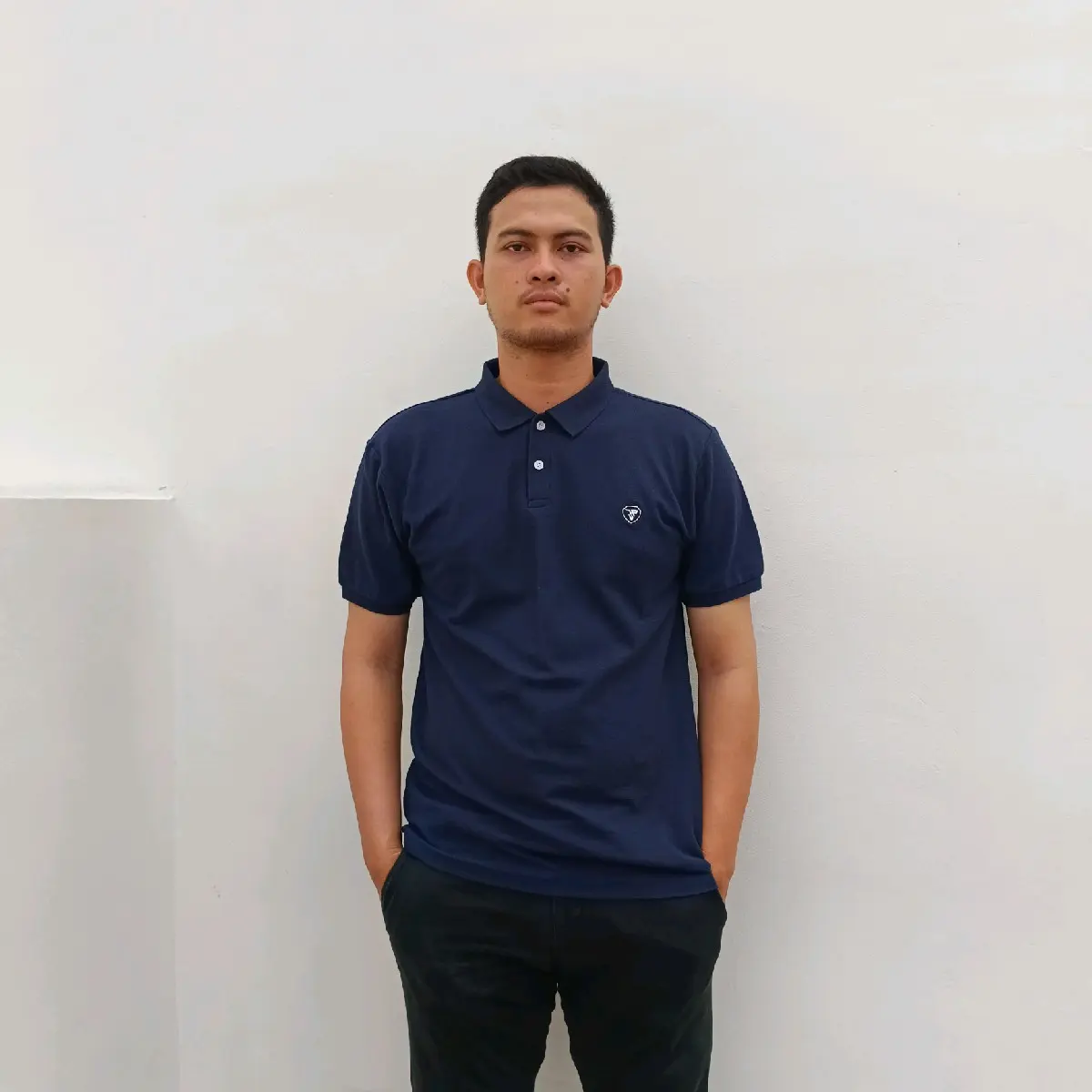 Julio Plano Kaos Polo Shirt Pria Premium Kerah Warna Navy Blue Formal Casual Basic