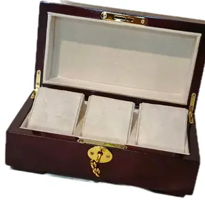 Kotak Penyimpanan Jam Tangan Premium dengan 3 Slot dan Tutup Kunci untuk Perlindungan Optimal