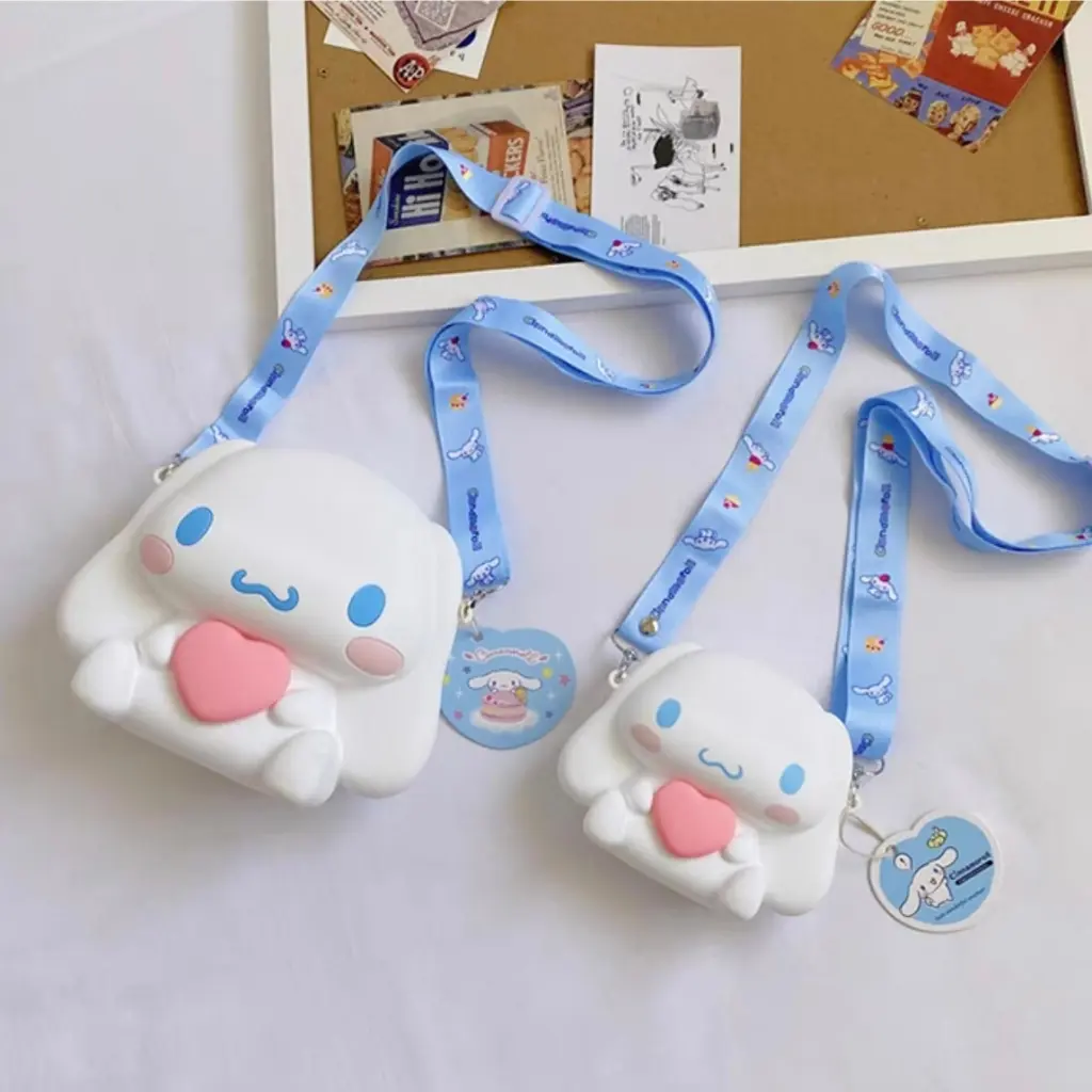 [COD]Tas cinnamoroll/Kuromi Sanrio ShoulderBag Cinnamoroll Boneka Lucu tas selempang anak perempuan Bahan silikon Wanita Tahan Air tas Water Ressistant Rain