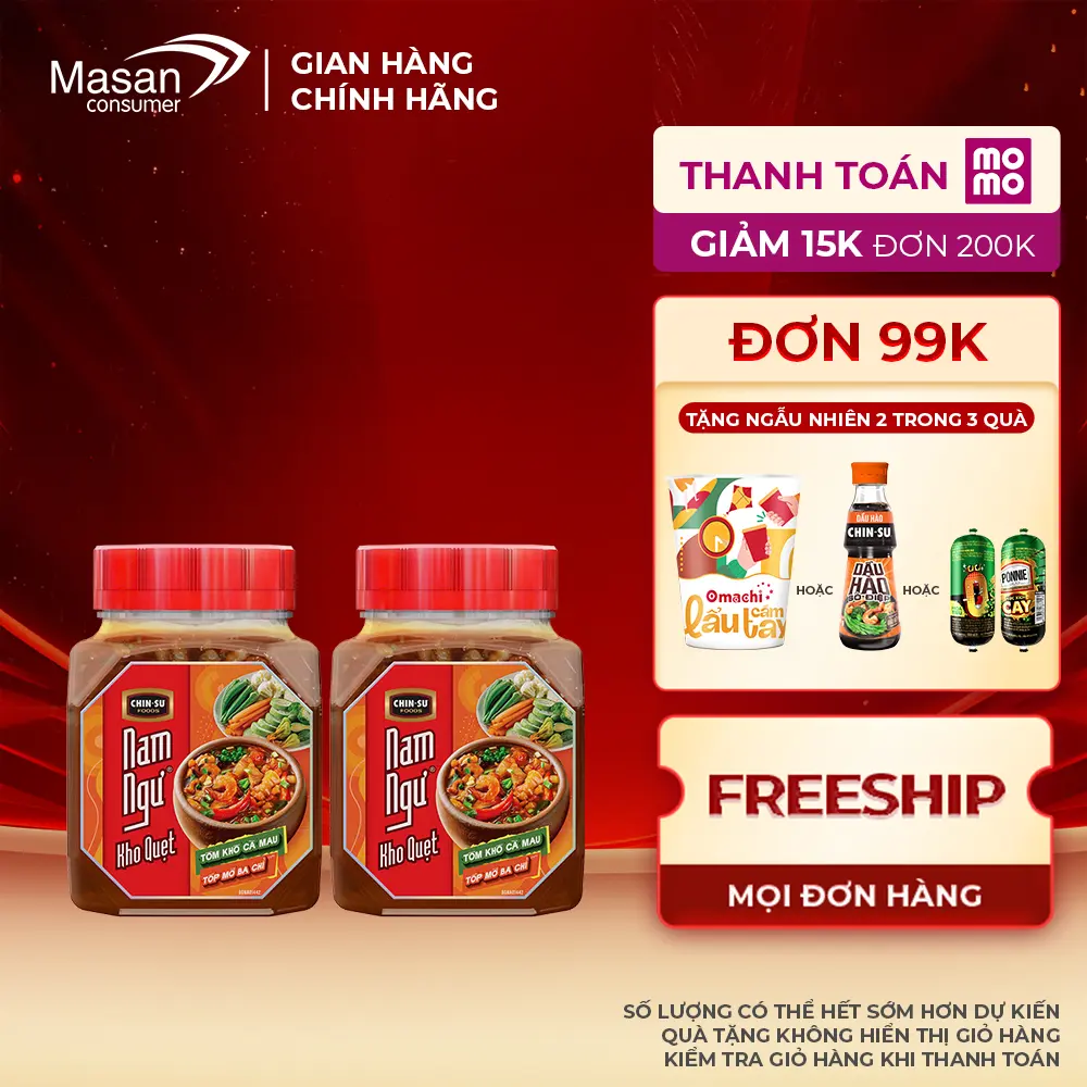 Combo 2 Kho Quẹt Nam Ngư Tôm Khô Cà Mau Tóp Mỡ Ba Chỉ 200gr x2