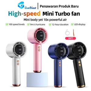 [COD] Kipas Angin Mini Portable USB Genggam GueBlast Layar LED Angin Kencang 100 High Speed Handheld Fan Digital Display lanyard nagita slavina
