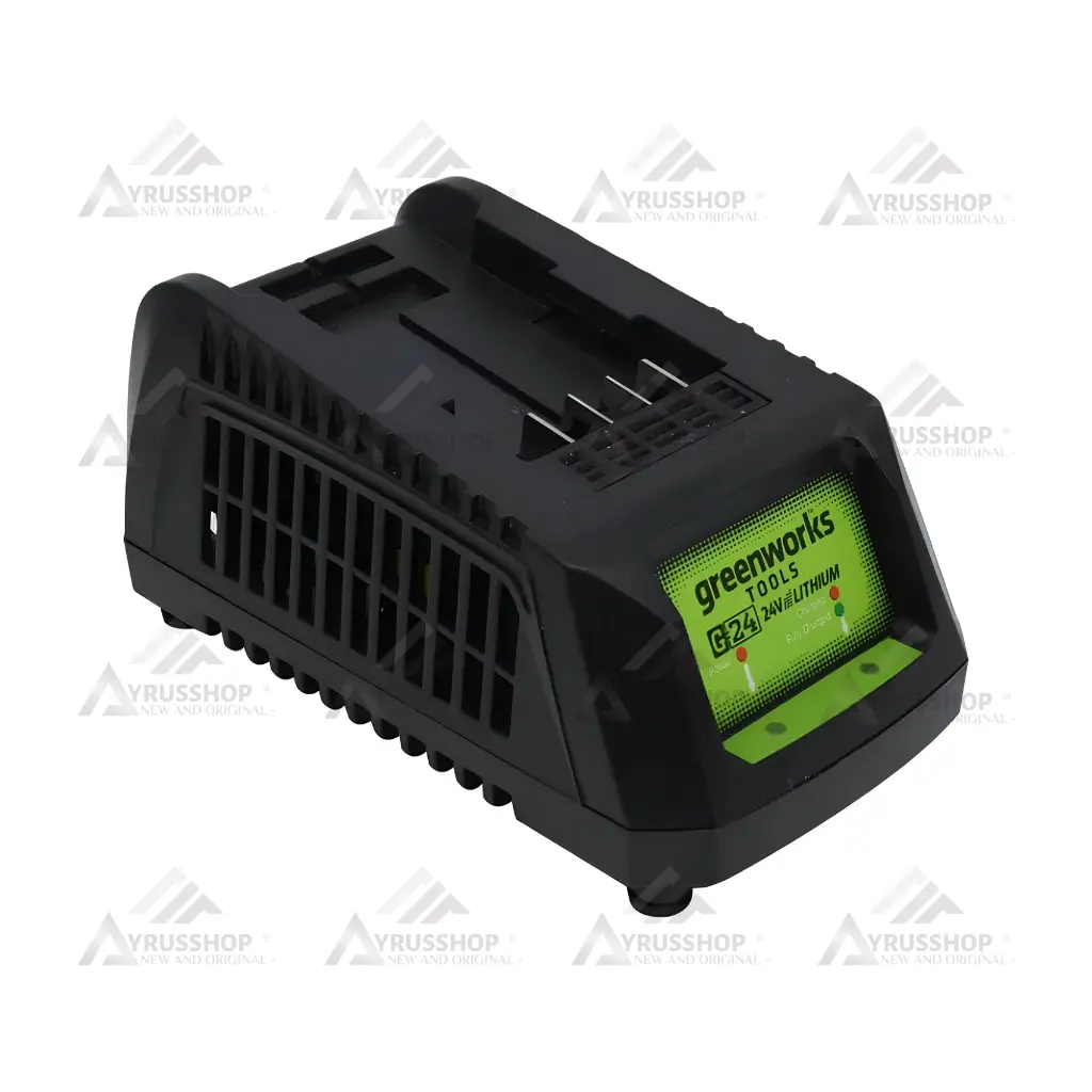 Greenworks Charger Baterai 24V Fast Charging dengan Indikator Power dan Fully Charged untuk Baterai Seri 24V - Pengisi, Battery
