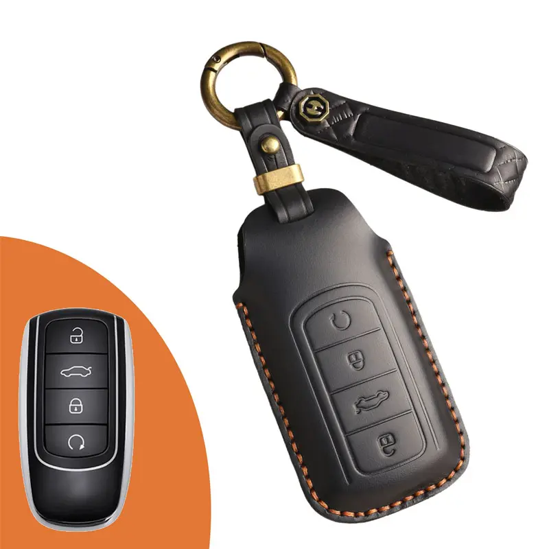 For chery C5 ev tiggo 8pro tiggo 7pro omoda 5 omoda E5 Genuine Leather  Handmade Motorcycle  KEY Case Keychain