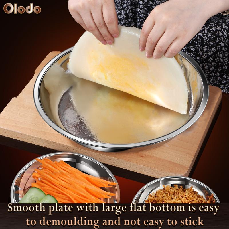Đĩa bằng thép không gỉ 304, đĩa ăn, đĩa súp, đĩa trái cây tròn, đĩa đáy phẳng, bộ đồ ăn 7