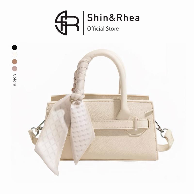[Tặng Khăn Lụa Ngẫu Nhiên] Túi Xách Nữ túi cầm tay đeo chéo da PU sần hạt gạo đi chơi đi cafe đi tiệc Shin&Rhea3