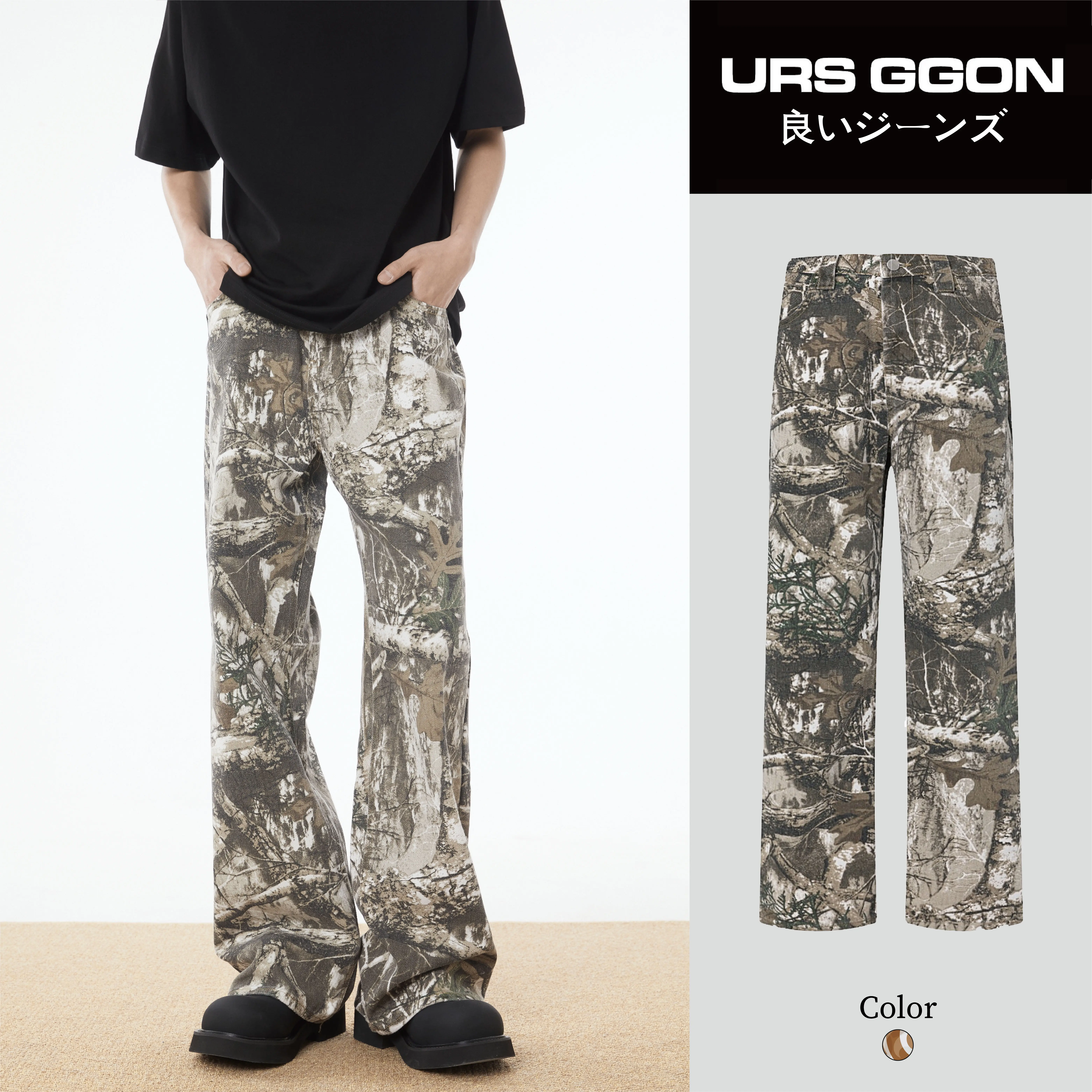 Quần Jean Denim Cho Nam Và Nữ, URSGGON, Phong Cách Cổ Điển Rộng Thùng Thình, Ống Đứng, Trang Phục Thường Ngày Và Công Sở, Thiết Kế Rằn Ri, Thích Hợp Cho Mùa Xuân Và Mùa Hè, URS-UG2063