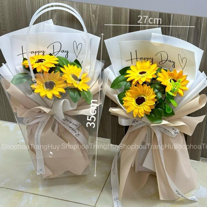 Bó 3 bông hoa sáp hướng dương Decor Decor Phòng Decor Bàn bó  hoa 0