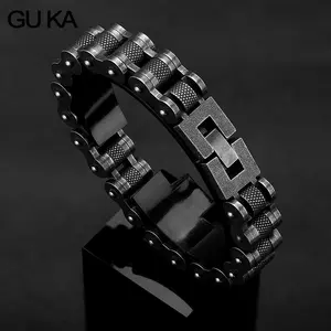 Motorcycle Men Bracelet 13MM Stainless Steel Retro Jewelry Wide Hand