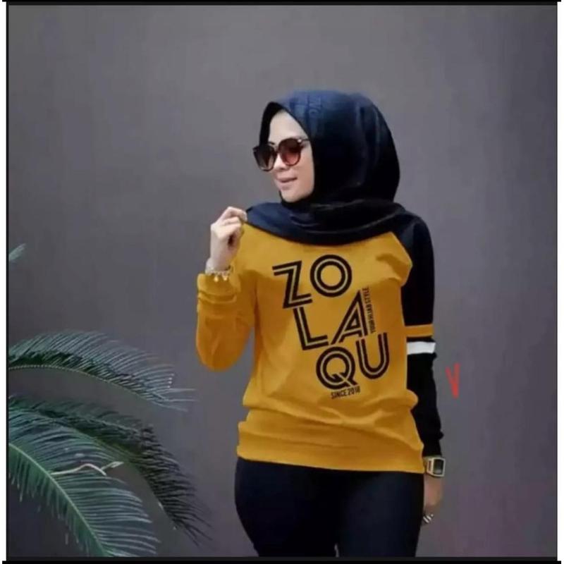 KAOS LENGAN PANJANG ZOLAQU KAOS HIJAB PANJANG M - L - XL - XXL BAJU CEWEK ZOZOLAQU KOMBINASI 5
