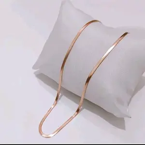 Kalung ROSE GOLD Pipih Titanium Anti Karat
