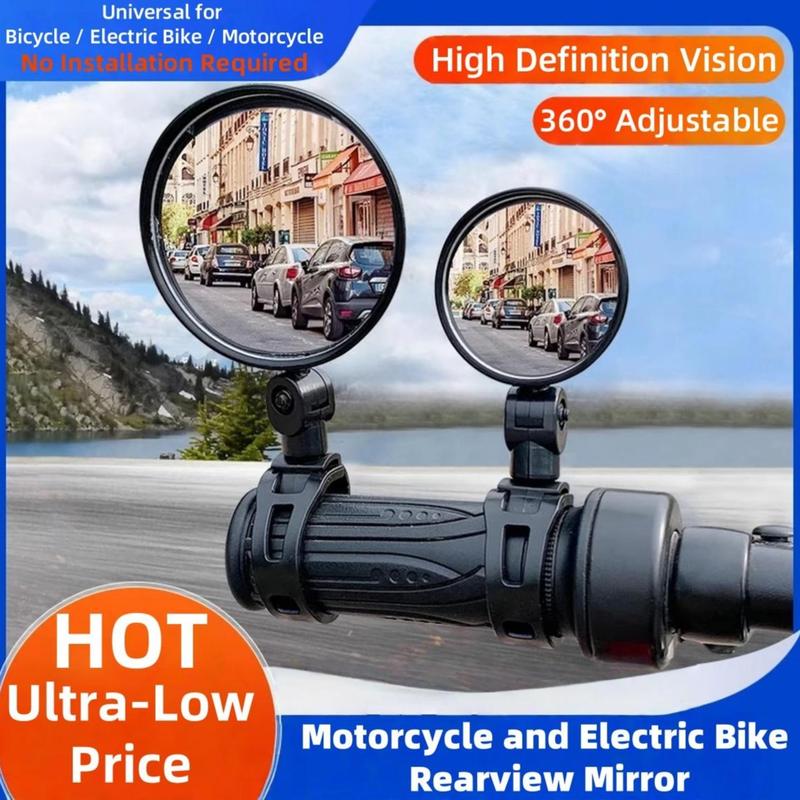  Gương chiếu hậu xe máy và xe đạp Điện Có Thể Điều Chỉnh 360 ° HD Không cần lắp đặt Thông dụng cho xe đạp xe đạp Điện và xe máy 