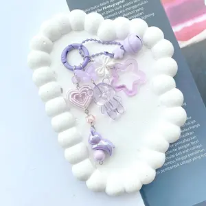 Mini Strap Chain Bag Charm Girl Bunyi Lonceng Glow in the Dark/ Gantungan Tas Hp Karakter Lucu