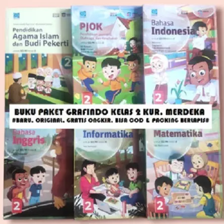 [GFD2] BUKU TEKS KELAS II SD/MI KUR. MERDEKA PENERBIT GRAFINDO, ORGINAL & GRATIS ONGKIR