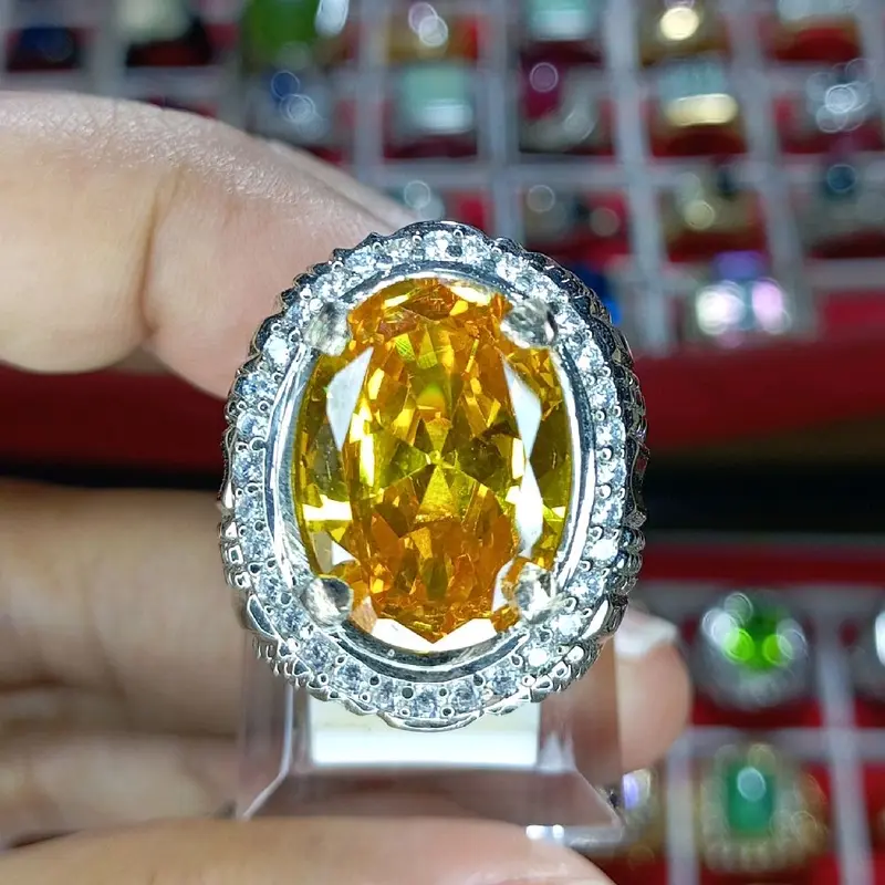 CINCIN PERAK PERMATA YELLOW CITRINE MEWAH DAN ELEGANT 2