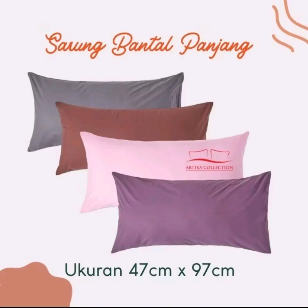 Sarung Bantal Cinta Polos Ukuran 50x100Cm - Aneka Warna