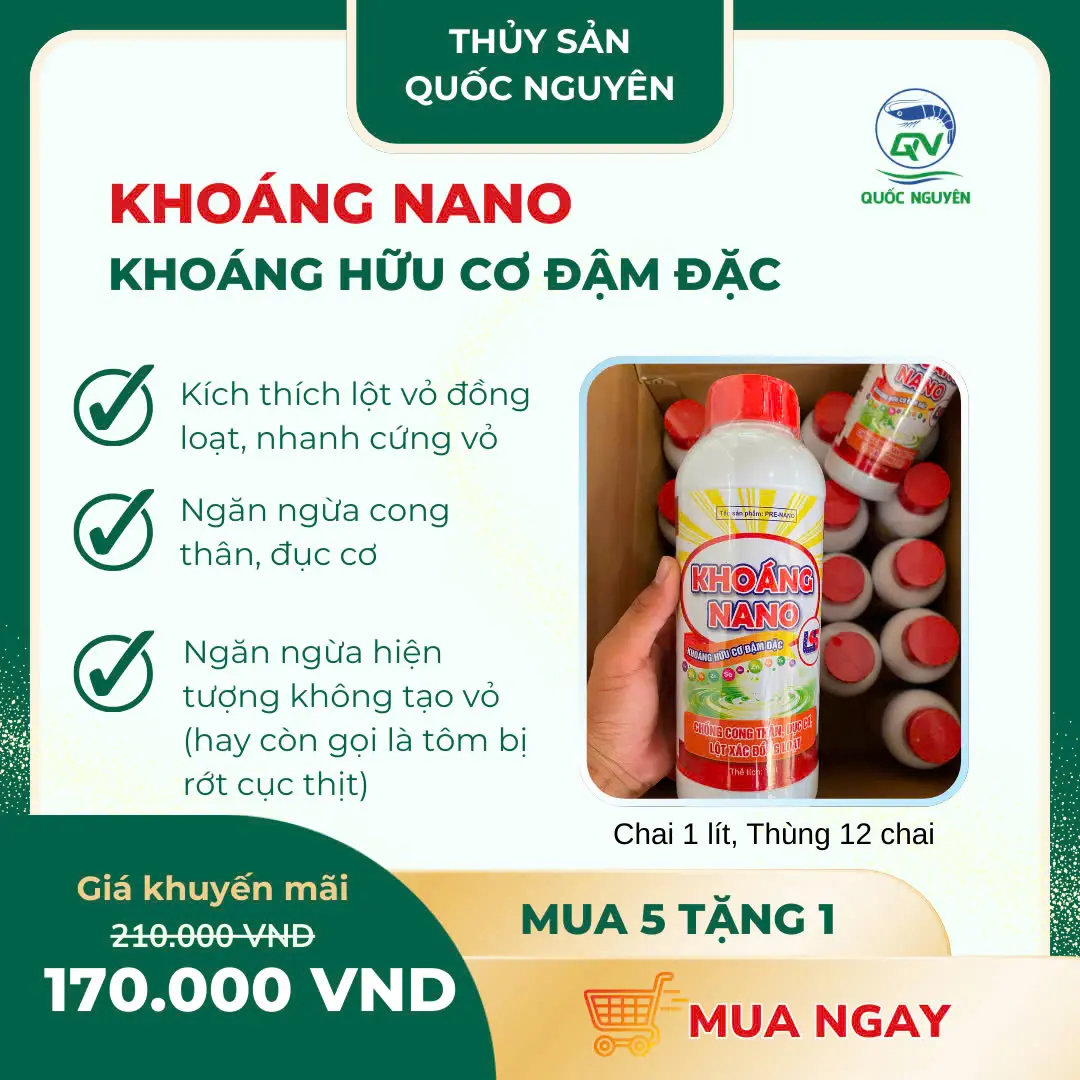 KHOÁNG NANO - KHOÁNG HỮU CƠ ĐẬM ĐẶC, CHỐNG CONG THÂN ĐỤC CƠ, LỘT XÁC ĐỒNG LOẠT