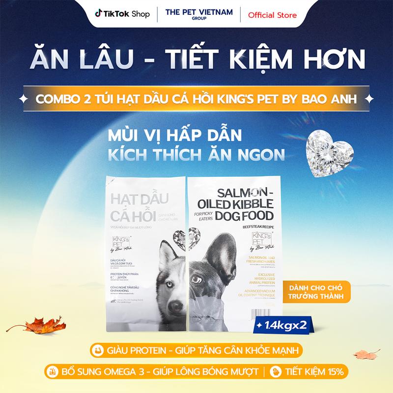 Combo 2 Túi | Hạt Dầu Cá Hồi Cho Chó Kén Ăn/Trưởng Thành King's Pet By Bao Anh 1.4kgx2
