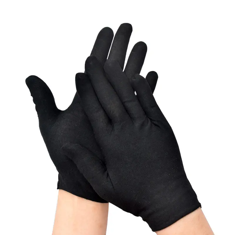 Thickened Stain-resistant Pure Cotton Black Gloves Sports Gloves
