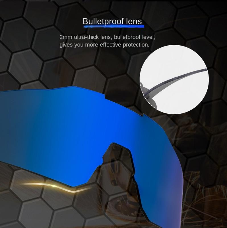 Product Introduction of Kapvoe cycling glasses with color changing red and blue coated lenses, men's and women's mountain road bikes, outdoor sunglasses 7