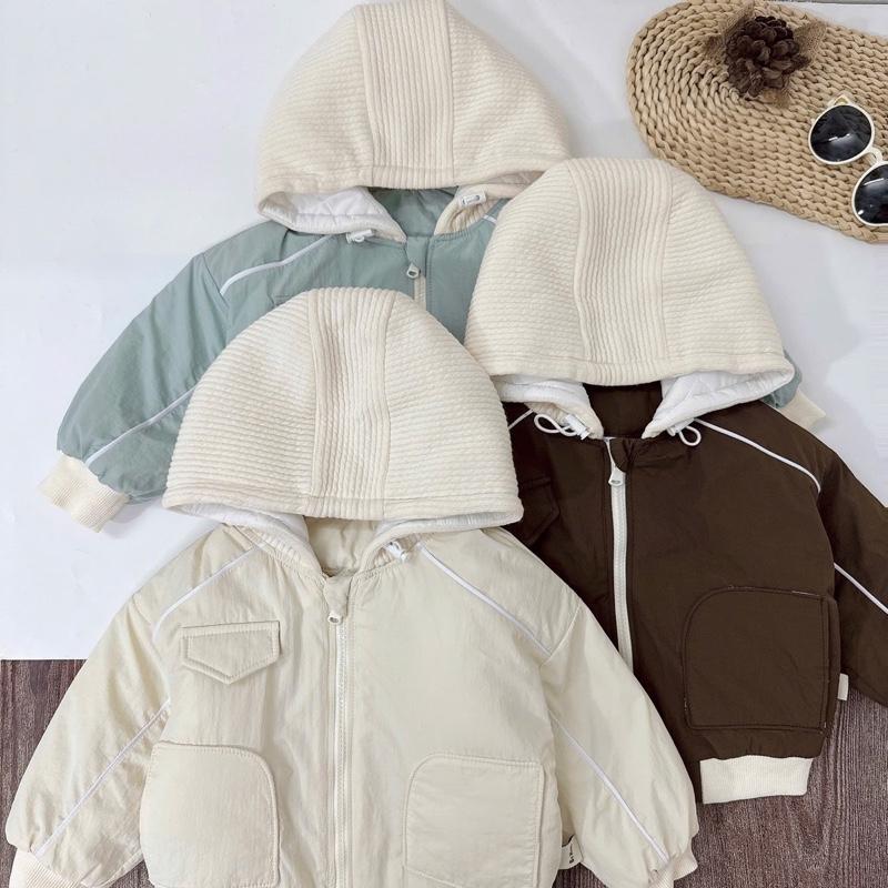   BeHan  Áo khoác gió trần bông mũ len dày ấm cho bé 8-21kg - A25B146 