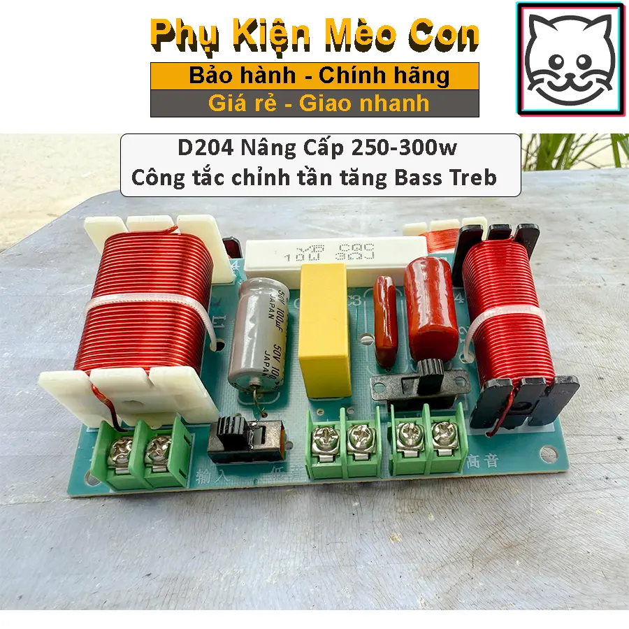Mạch phân tần 2 đường tiếng WEAH D204 loa treble, loa bass 25-40 cao cấp công suất 250w, giá 1 mạch Phụ Kiện Nghe Nhạc