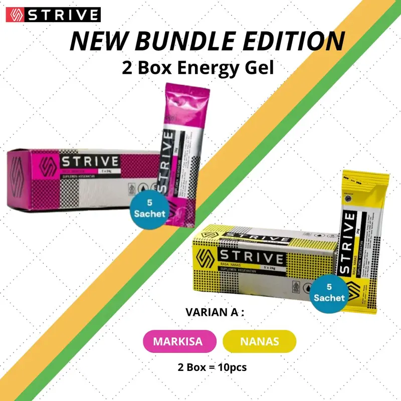 Spesial STRIVE ENERGY GEL Bundle Edition Hemat Supplemen tenaga lari sepeda triathlon 0
