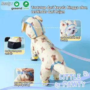 Littlepawty - Raincoat Teddy Full Cover | Jas Hujan Anjing Kucing Pet Rain Coat Anabul Sporty Premium Dog Cat Import