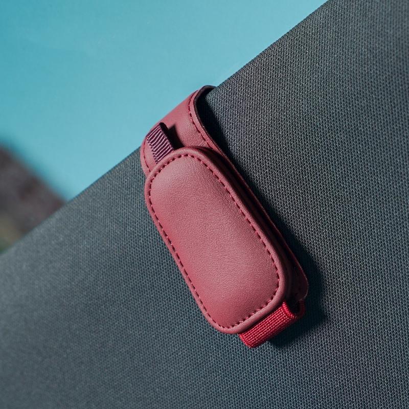 Product Introduction of Magnetic PU Leather Sunglass Holder Clip Sun Visor Glasses Card Clip Holder Interior Car Accessories 7
